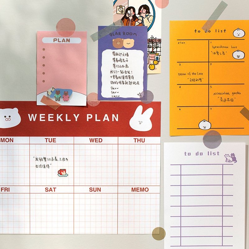 SET WALL PLANNER giấy note,giấy plan,kế hoạch bullet journal trang trí góc học tập,trang trí sổ