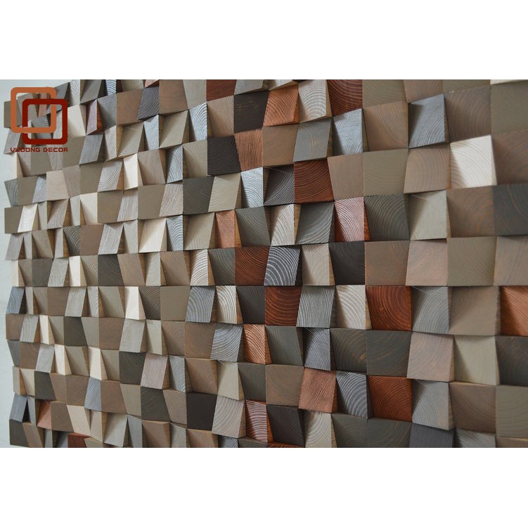 [Mã LIFEXANH03 giảm 10% đơn 500K] Tranh gỗ trang trí 3D tone NÂU ẤM ÁP (Wood mosaic) - (KÍCH THƯỚC 40X60, 60X80cm)