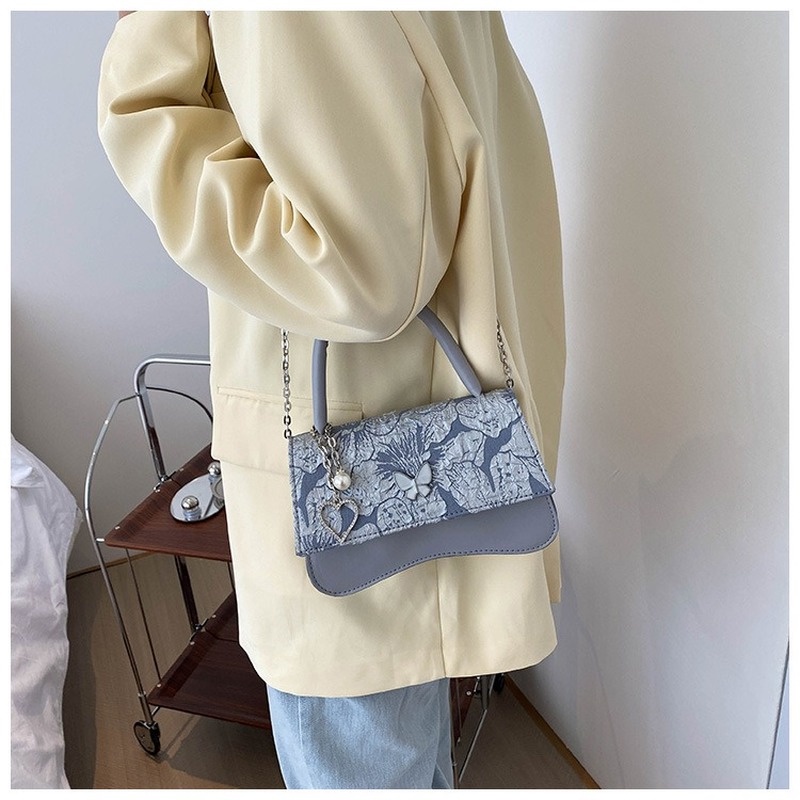 Túi Đeo Chéo Hình Vuông Nhỏ Họa Tiết Bướm / Trái Tim Thời Trang Mới 2022 Gylb1339