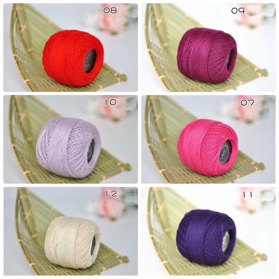 Sợi pearl cotton chuyên móc váy áo mùa hè thu
