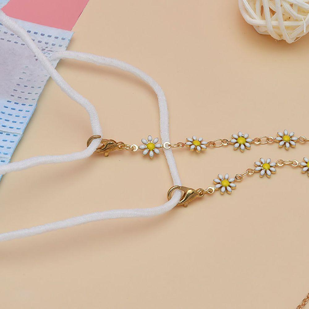 Dây Đeo Mắt Kính Chống Thất Lạc Bằng Hợp Kim Họa Tiết Hoa Cúc Phong Cách Retro Dành Cho Nữ