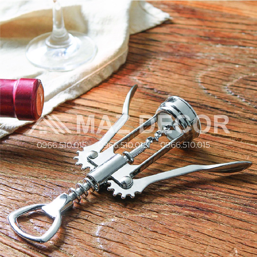 [Sỉ] Dụng cụ khui mở nắp rượu vang inox 304 đẹp giá rẻ
