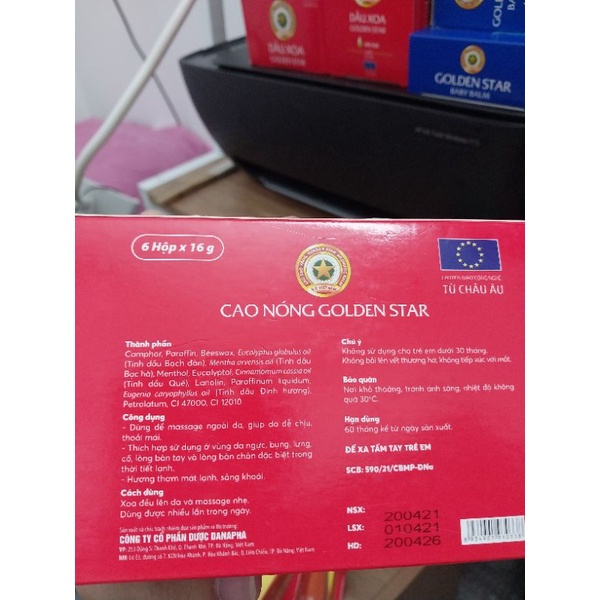 Cao nóng Golden Star 16g  - Massage ngoài da, giúp da dễ chịu