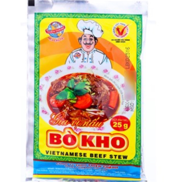 Combo 5 gói Bột gia vị nấu Bò Kho Thiên Thành gói 25g ướp 1.5kg thịt