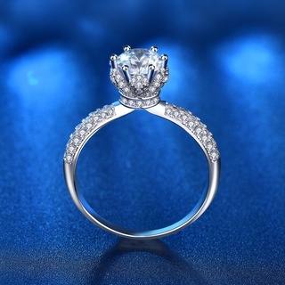 Kim Cương Nhân Tạo Moissanite 1 karamusan Kim cương 925 nhẫn nữ vương miện châu âu và châu âu thời trang trang sức trang sức trung quốc valentine thời trang mới cao cấp quà tặng sinh nhật bạn gái valentine