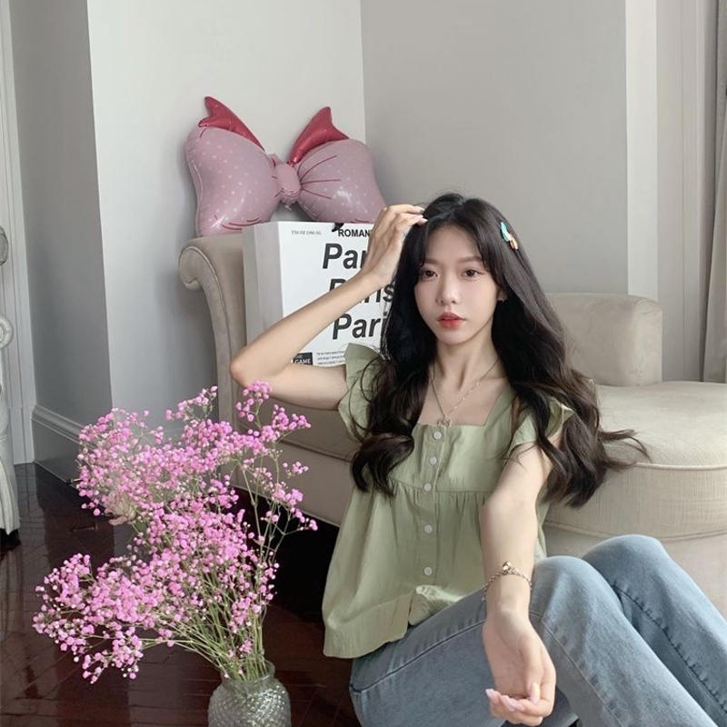 Áo Sơ Mi Nữ Cổ Búp Bê Thiết Kế Ngọt Ngào Và Tươi Mới