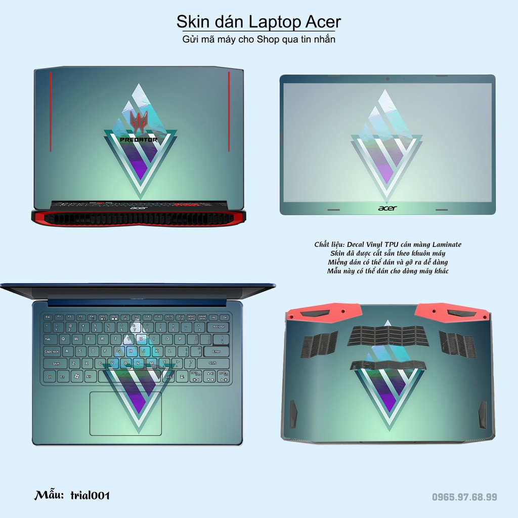 Skin dán Laptop Acer in hình Đa giác (inbox mã máy cho Shop)