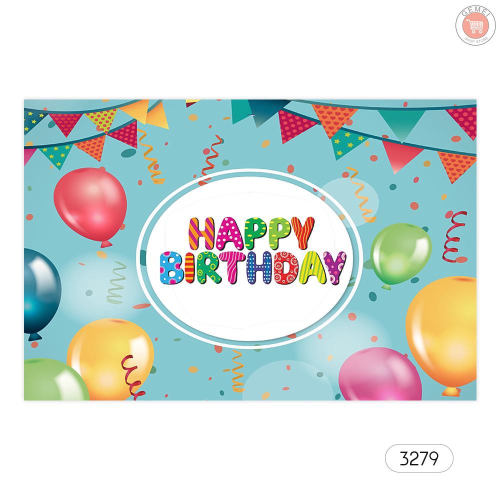 Phông Nền Chụp Ảnh Chữ Happy Birthday # 3279 7x5ft