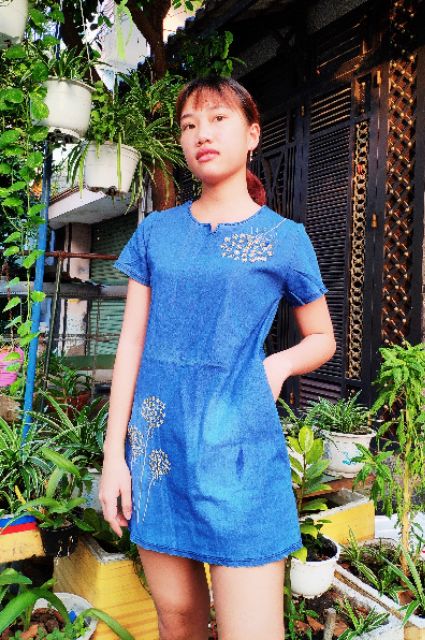 Áo đầm jeans điệu đà