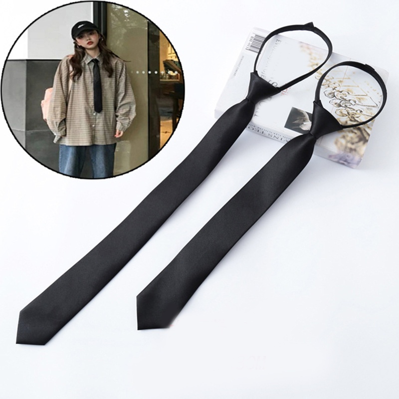 Oneri Cà Vạt Màu Đen Trơn Có Khóa Kéo Điều Chỉnh Được Thời Trang Cho Nam