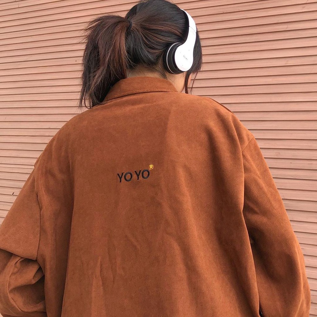 Áo Sơ Mi Tay Dài OCTOBER YOYO Nhung Tăm Form Rộng Ulzzang Unisex