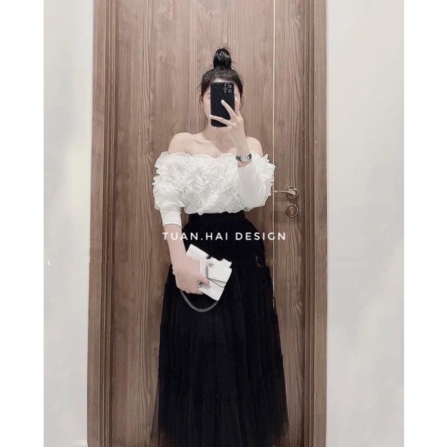 Áo bẹt vai bèo tiểu thư anh thật