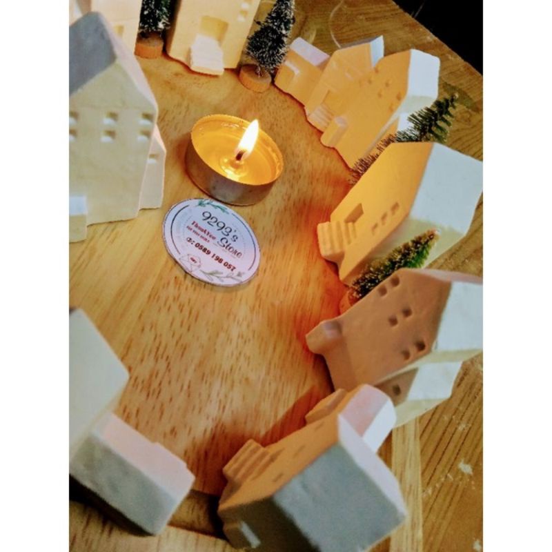 TƯỢNG TIỂU CẢNH THẠCH CAO TRANG TRÍ HÌNH NGÔI NHÀ CÓ THỂ TÔ TƯỢNG, VẼ MÀU NƯỚC LÀM QUÀ TẶNG