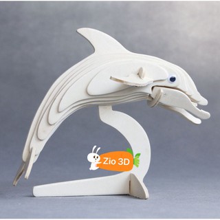 Mô hình lắp ráp gỗ 3D Cá heo