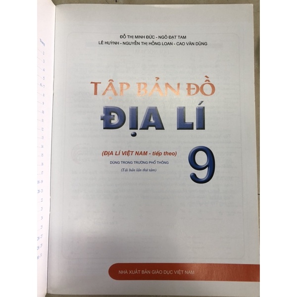 Sách Tập Bản đồ Địa lí 9 - in màu kèm 1 bút chì