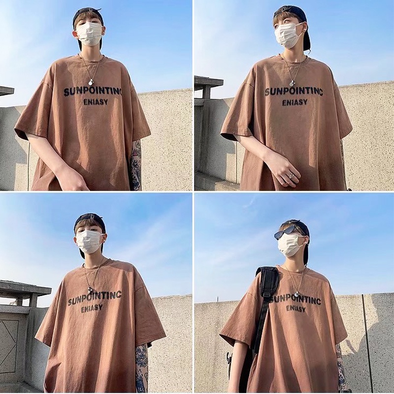 Áo Thun Tay Ngắn Dáng Rộng Nhuộm Màu Gradient Phong Cách Harajuku Thời Trang Cho Nam Size M-5XL