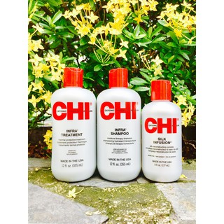 Bộ 3 gội xã chi infra 355ml +dưỡng silk infusion 177 ml cho tóc khô,hư tổn