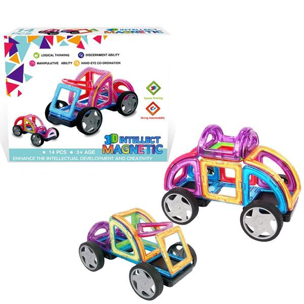 Đồ chơi xếp hình 3D nam châm ráp ô tô BBT Global 689B - Cạnh có nam châm giúp các chi tiết liên kết với nhau