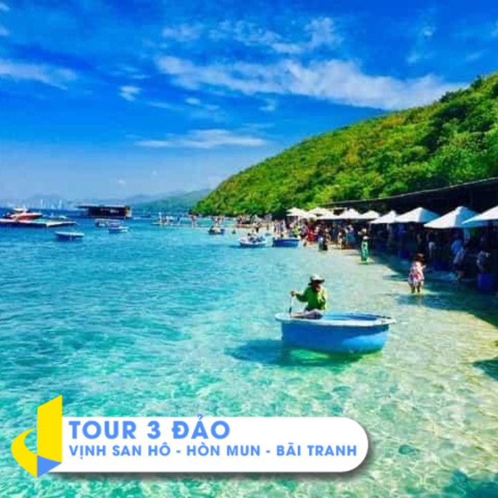 NHA TRANG [E-Voucher] - TOUR 3 ĐẢO VỊNH SAN HÔ - HÒN MUN - BÃI TRANH 1 ngày (gói cơ bản)