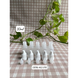 Chai lọ nhựa nhỏ giọt/nhỏ mắt/nhỏ mũi 10ml thân trong nắp garanti trắng