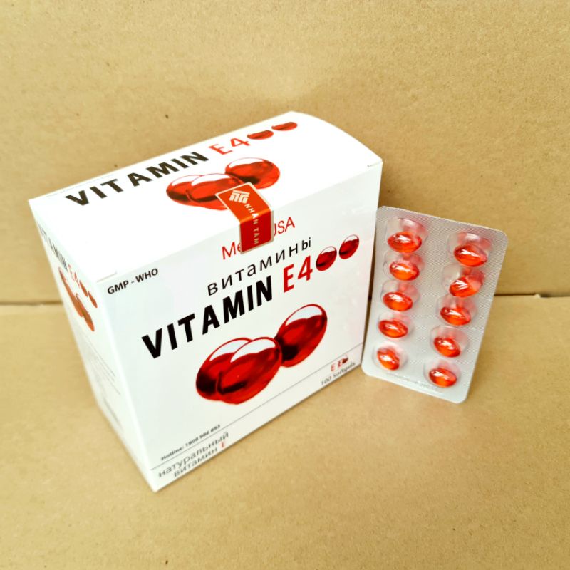 Viên uống vitamin E 400 đẹp da, sáng da, hạn chế lão hoá da hộp 100 viên