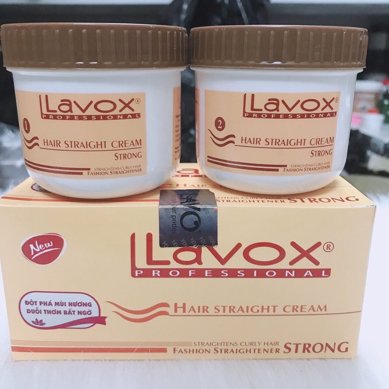 Cặp Kem Ép Duỗi Tóc Thẳng Tại Nhà 140mlx2 Lavox Hair Straight Cream