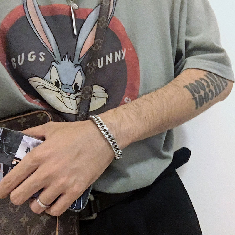 Vòng Đeo Tay Thép Titan 19997 Phong Cách Hip Hop Đơn Giản Cho Cặp Đôi