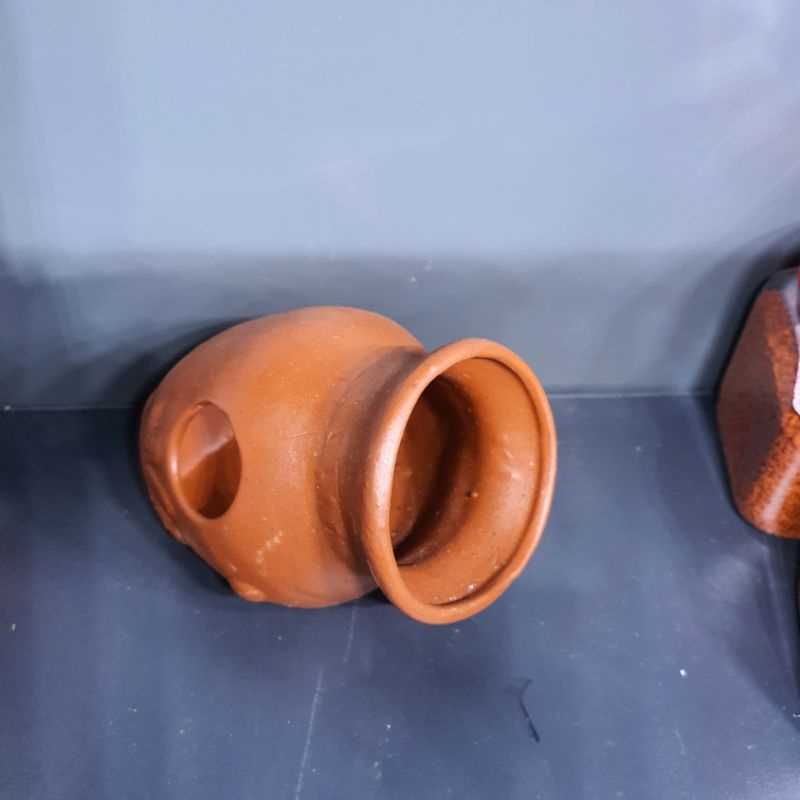 Bình Gốm Cổ - Hang Trú Cho Cá Tép - Trang Trí Hồ Cá Màu đỏ gạch