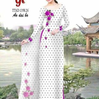Vải áo dài chấm bi
