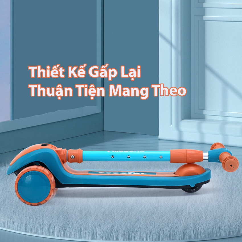 [ TẢI 70KG ,CÓ NHẠC VÀ ĐÈN]Xe Trượt Scooter Trẻ Em Bé Chơi Đến 10 Tuổi - Xe Scooter Cho Bé Bảo Hành 12 Tháng