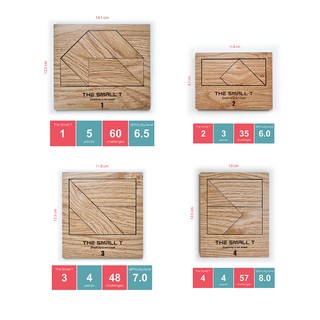 Đồ chơi gỗ - Combo 4 hộp Tangram The Small T MDF