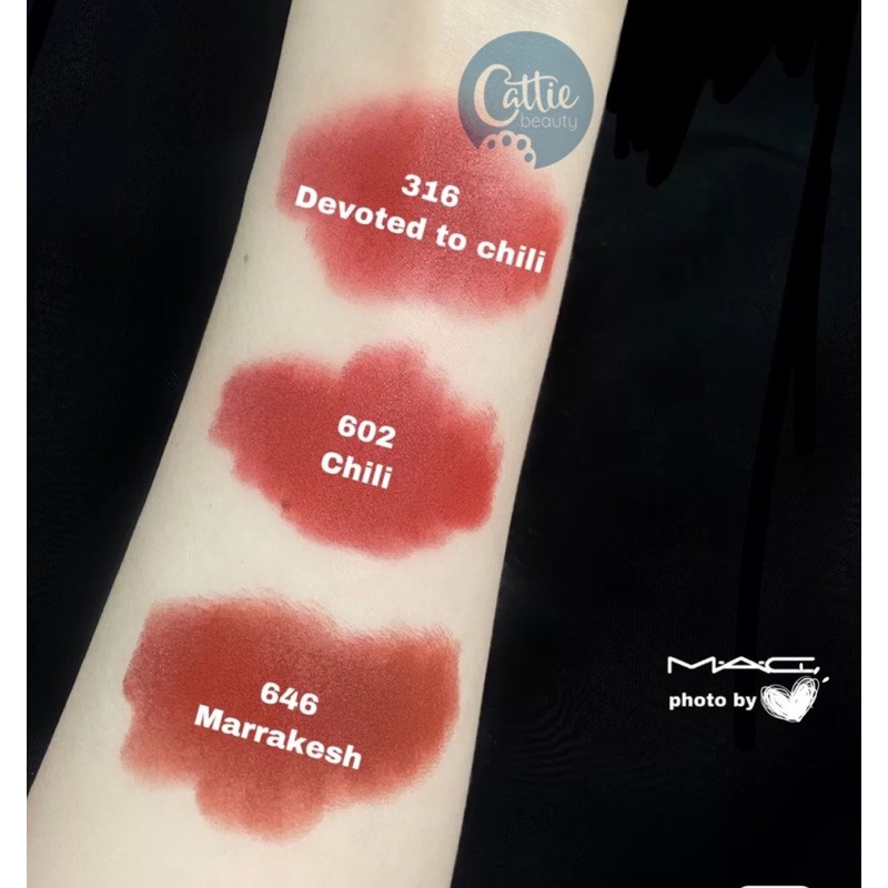 [Bill US] Son Mac chính hãng Powderkiss/Matte Marrakesh- Chili-Devoted to chili