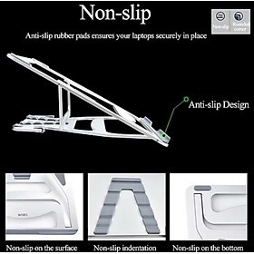 Giá Đỡ Aluminum Wiwu S100  Dành Cho Macbook, Laptop 13 Inch Đến 15.5 Inch Chất Liệu Nhôm Nguyên Khối - Hàng Chính Hãng