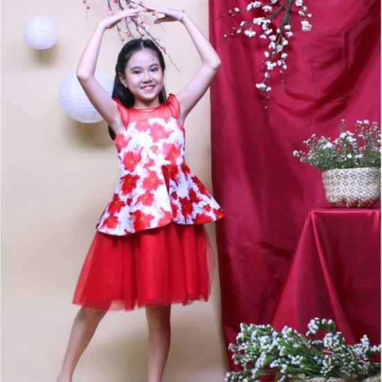 Đầm công chúa bé gái đi tiệc sang trọng, thiết kế thương hiệu họa tiết xinh xắn giúp trẻ nổi bậc trong bữa tiệc- Jadiny
