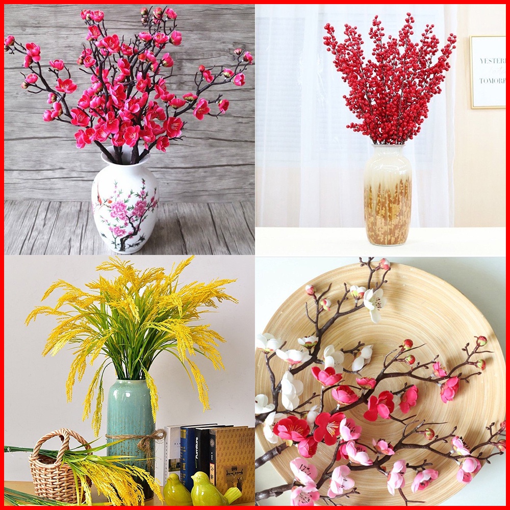 Hoa giả decor trang trí Tết đẹp giá sỉ- Hoa giả decor trang trí phòng khách để bàn, treo tường cao cấp cực đẹp