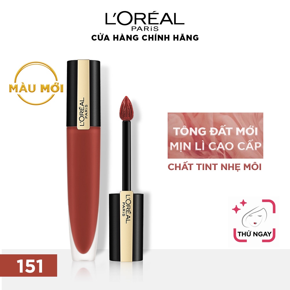 Son Lì Mượt Môi Rouge Signature #151 I Insist Đỏ Đất Tươi L'Oréal Paris 7ml