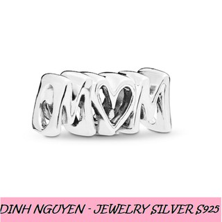 PAN - Charm chữ MOM - Bạc S925 - Charm bạc cho vòng pan