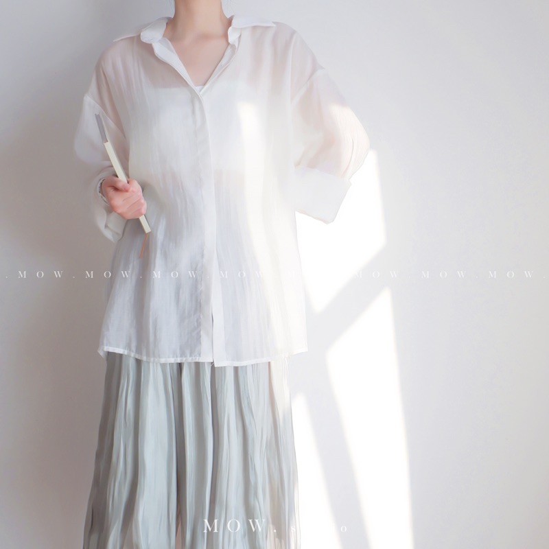 Sơmi lụa tơ basic (Basic Silk Shirt) made by Mow studio | BigBuy360 - bigbuy360.vn