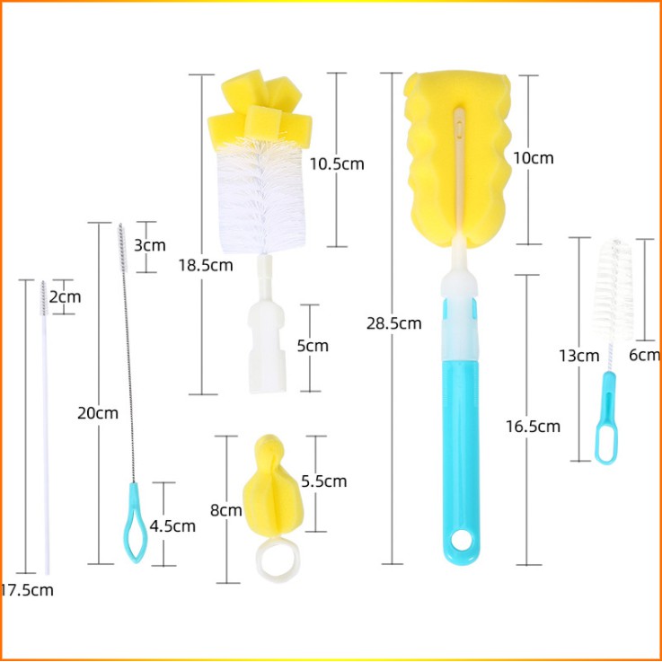 🛑FreeShip🛑 Bộ Cọ Rửa Bình Sữa , Vệ Sinh Bình Sữa 6 chi tiết