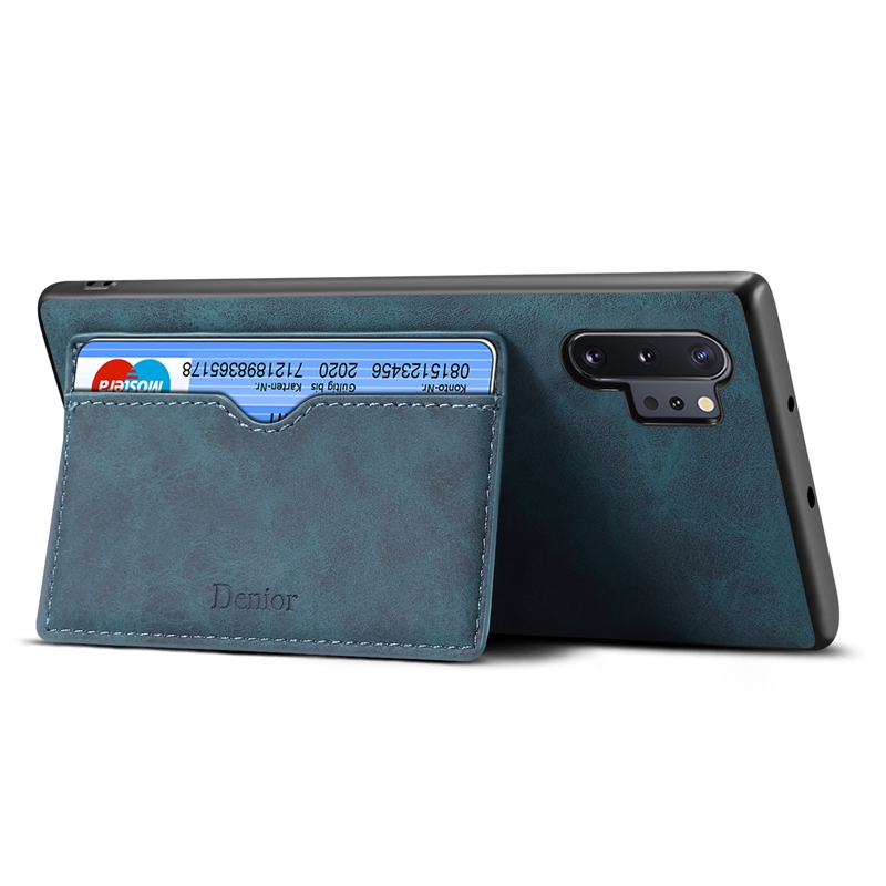 Ốp điện thoại bề mặt da mềm có ngăn đựng thẻ cho Samsung Galaxy Note 10 Plus 10+