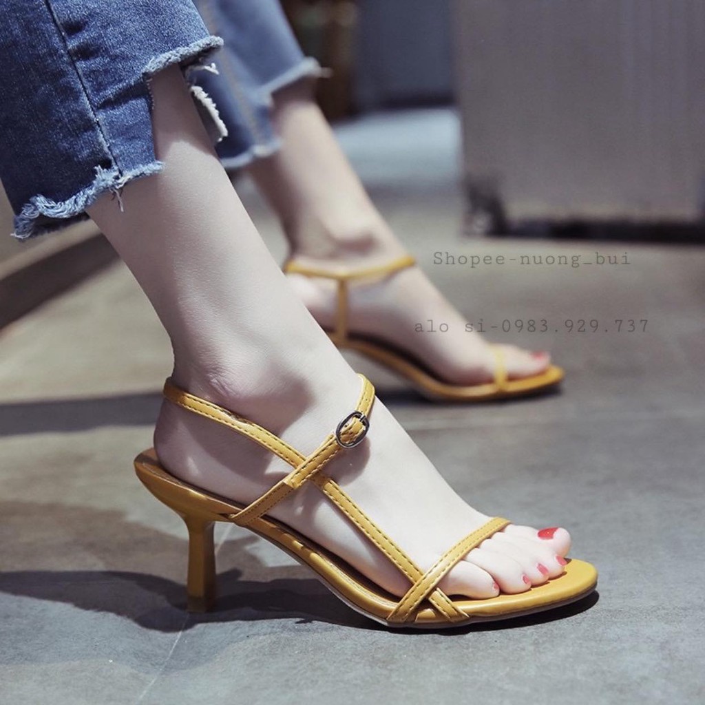 [ Bản Mới Nhất] Sandal nữ giày cao gót quai mảnh dáng hàn quốc cao 7cm - B81