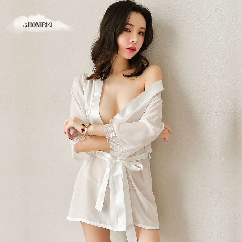 Váy ngủ Sexy - Set đồ ngủ xuyên thấu và áo choàng quyến rũ dành cho nữ HONIBIKI Mã VN010 | BigBuy360 - bigbuy360.vn