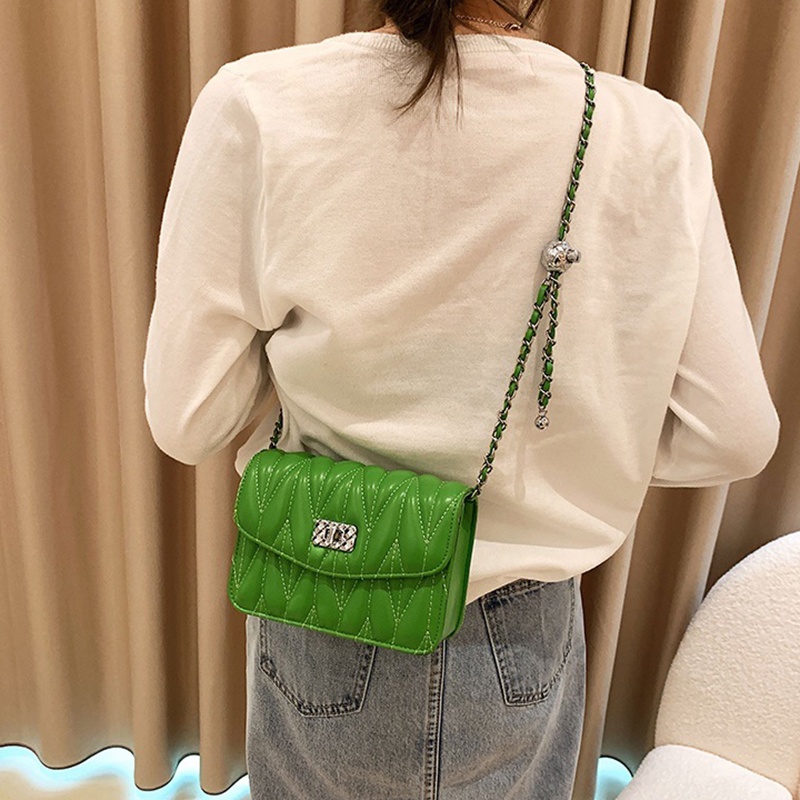 Túi xách mini IELGY dáng vuông phối dây xích thời trang cho nữ