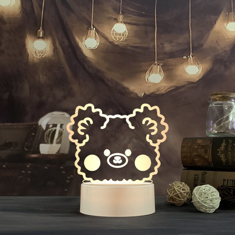 Đèn Led 3D Thegioipuzzle  hình gấu dễ thương làm trang trí, quà tặng độc đáo