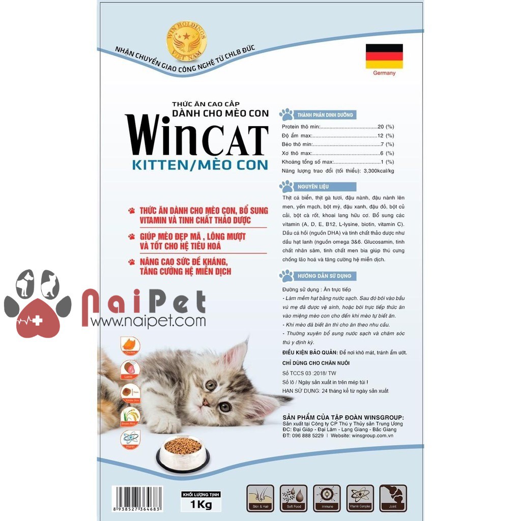 Thức Ăn Hạt Dành Cho Mèo Con Wincat Kitten Wins Group