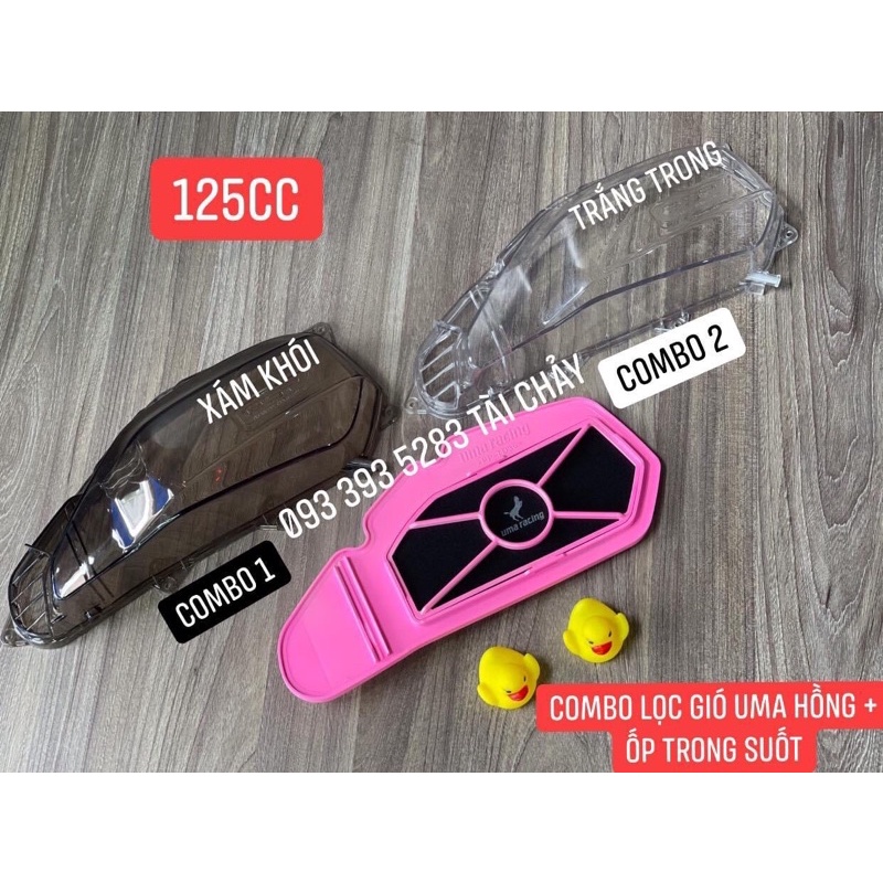 COMBO LỌC GIÓ UMA HỒNG + ỐP TRONG SUỐT VARIO 125CC