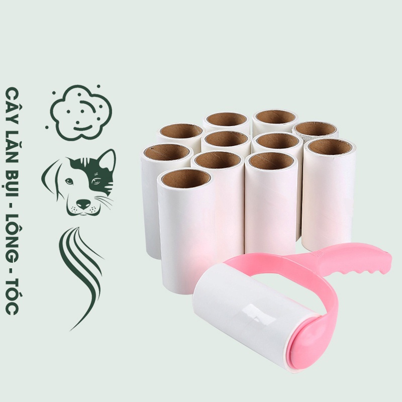 Bộ Cây Lăn Bụi Đa Năng Làm Sạch Quần Áo Ga Giường Sofa - Lăn Sạch Lông Động Vật Sợi Vải Đồ Da Siêu Dính 88067