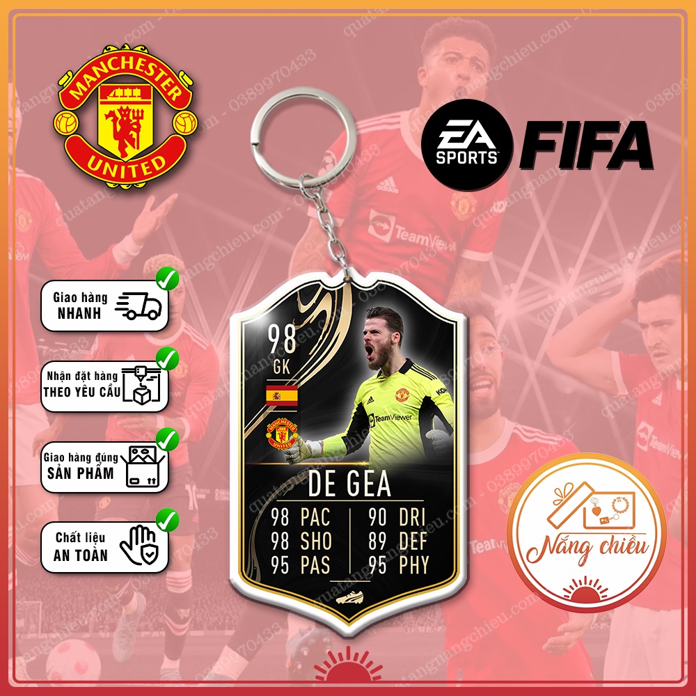 Móc Khóa De Gea, CLB bóng đá Manchester United ☘️MÓC KHÓA THẺ CẦU THỦ☘️