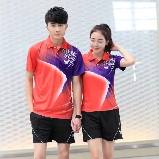 Áo Thun Bóng Bàn Tay Ngắn Cổ Bẻ Nhanh Khô Thời Trang Mới Cho Cặp Đôi Nam Nữ