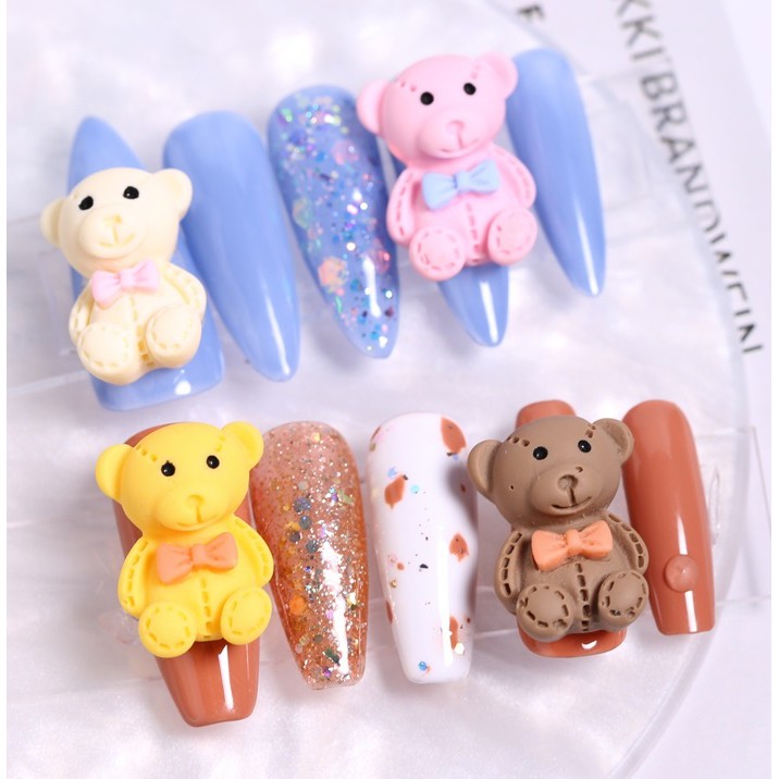 Charm gấu kẹo Hàn Quốc trang trí móng siêu dễ thương
